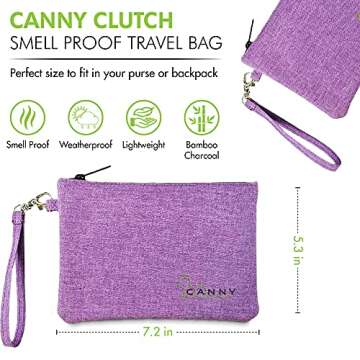 CANNY Clutch Smell Proof Bag – Pocket Size Odor Eliminating Travel Pouch. Smell Proof Container– Medicinal Stash Case with Activated Carbon and Bamboo Charcoal (Pink)