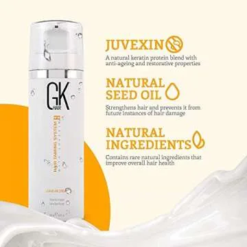 GK HAIR Global Keratin Leave In Conditioner Cream (4.4 Fl Oz/130ml) Conditioning Hydrating Smoothing Moisturizing & Frizz Control For Dry Damaged Hair Taming before Swimming or Exercise