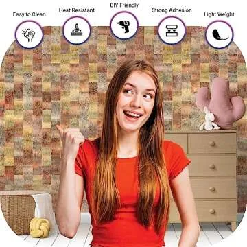 Artemuro 10-Sheet Peel and Stick Shiny Rose Gold Tiles