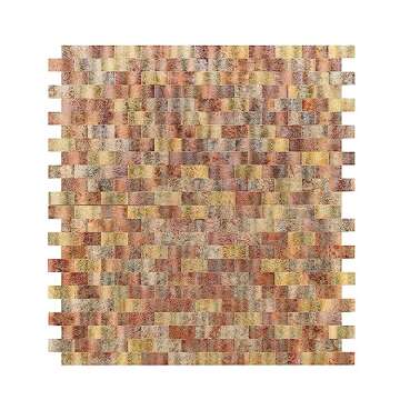 Artemuro 10-Sheet Peel and Stick Shiny Rose Gold Tiles