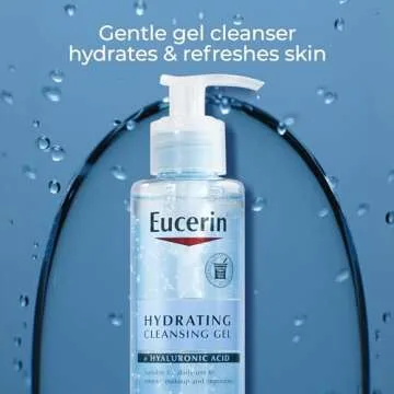 Eucerin Hydrating Cleansing Gel, Daily Face Wash and Makeup Remover Formulated with Hyaluronic Acid,...