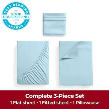 Mellanni Twin Sheets Set - 3 PC Iconic Collection Bedding - Hotel Luxury, Extra Soft, Cooling Bed Sh...