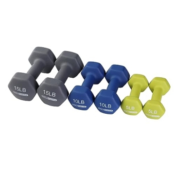 HolaHatha Neoprene Dumbbell Weights Set with Rack