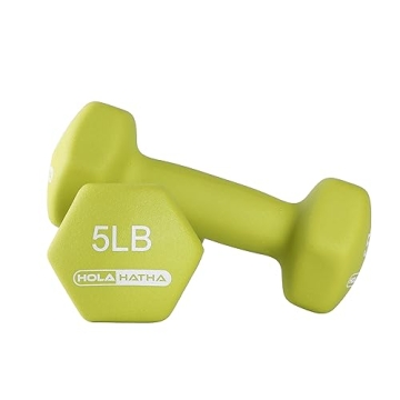 HolaHatha Neoprene Dumbbell Weights Set with Rack