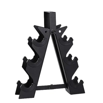 HolaHatha Neoprene Dumbbell Weights Set with Rack