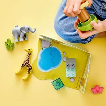 LEGO DUPLO Wild Animals of Africa 10971, Animal Toys for Toddlers, Girls & Boys Ages 2 Plus Years Old, Learning Toy with Baby Elephant & Giraffe Figures