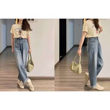 Daiblueland Small Leather Shoulder Bag For Women Luxury Clutch Tote Purse With Zipper Closure (Mint ...