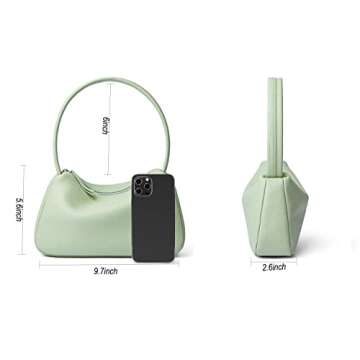 Luxury Mint Green Small Leather Shoulder Bag