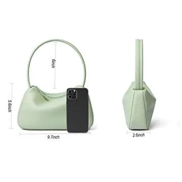Luxury Mint Green Small Leather Shoulder Bag