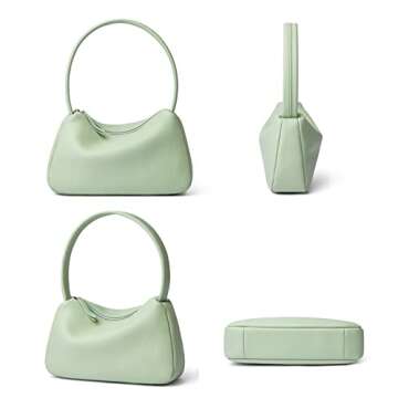 Luxury Mint Green Small Leather Shoulder Bag