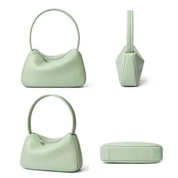 Luxury Mint Green Small Leather Shoulder Bag