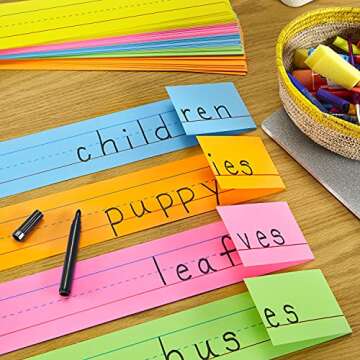 Astrobrights Colored Sentence Strips, 3" x 24", 65 lb/176 gsm, 5-Color Assortment, 100 Count (91992)