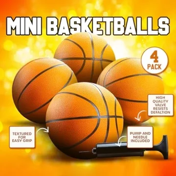 Bedwina Mini Basketball - 7 Inch, Size 3 Pack of 4 - Mini Hoop Outdoor Basketball Set & Indoor, for Small Basketball Hoops & Pool Basketball Parties - Kids Basketball Party Favors