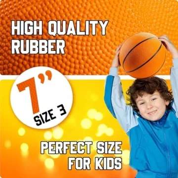 Bedwina Mini Basketball - 7 Inch, Size 3 Pack of 4 - Mini Hoop Outdoor Basketball Set & Indoor, for Small Basketball Hoops & Pool Basketball Parties - Kids Basketball Party Favors
