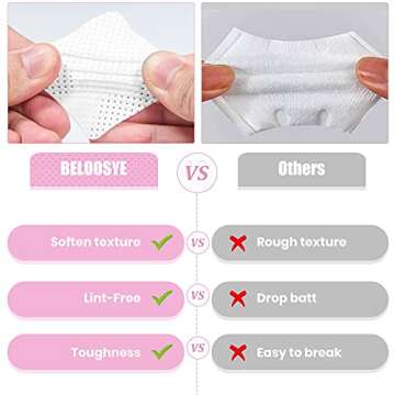 BELOOSYE 540 Pack Lint-Free Nail Wipes for Professionals