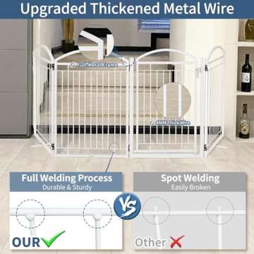 Jeyew Full Metal Dog Gate with Door for All Pet Sizes