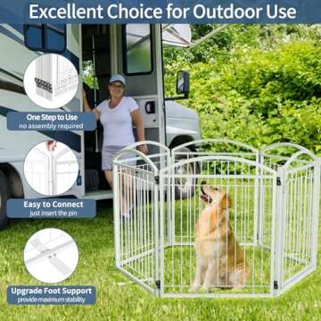 Jeyew Full Metal Dog Gate with Door for All Pet Sizes