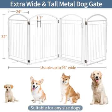 Jeyew Full Metal Dog Gate with Door for All Pet Sizes