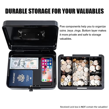 KYODOLED Cash Box with Combination Lock for Security