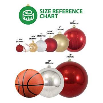 Oversized 6" Shatterproof Christmas Ornaments for Outdoor Use