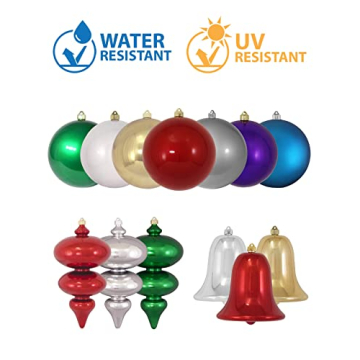 Oversized 6" Shatterproof Christmas Ornaments for Outdoor Use