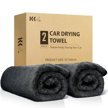 KKV 2-Pack Extra Large Microfiber Towels for Cars - Streak Free Drying