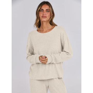 ANRABESS Women's 2 Piece Lounge Pajamas Set - Chic Comfort Awaits!