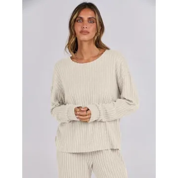 ANRABESS Women's 2 Piece Lounge Pajamas Set - Chic Comfort Awaits!
