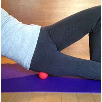 Massage Lacrosse Balls for Myofascial Release, Trigger Point Therapy, Muscle Knots, and Yoga Therapy. Set of 2 Firm Balls (Blue and Red)