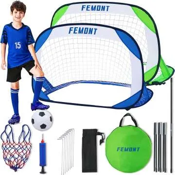 Folding Pop Up Soccer Goals Set for Kids & Adults