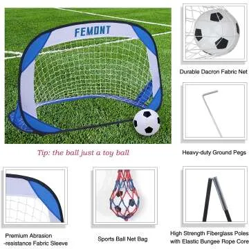 Folding Pop Up Soccer Goals Set for Kids & Adults