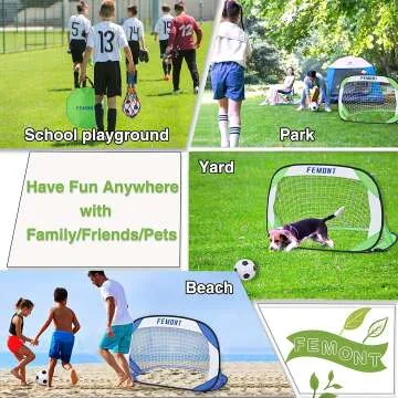Folding Pop Up Soccer Goals Set for Kids & Adults