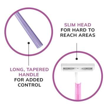 BIC Silky Touch Women's Disposable Razors, With 2 Blades, Pretty Pastel Razor Handles, 40 Count Value Pack of Womens Razors