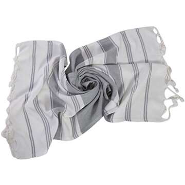 Set of 4 Turkish Cotton Hand Face Head Gym Yoga Towel Set Wash Dish Cloths - 4 Grey2