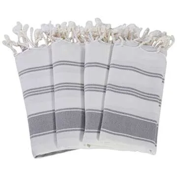 Set of 4 Turkish Cotton Towels - Lightweight & Absorbent