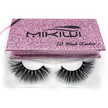 Mikiwi Thick Full 3D Mink Lashes DA007 Long Mink Eyelashes Cruelty Free 3D Mink Eyelashes Dramatic Look Volumn False Lashes …