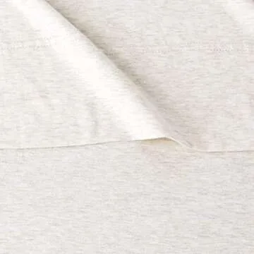 Amazon Basics Cotton Jersey 4-Piece Bed Sheet Set, Queen, Oatmeal, Solid