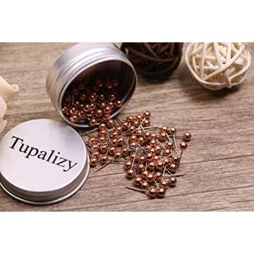 Tupalizy 1/8 Inch Diameter Small Decorative Map Tacks Plastic Head Push Pins with Steel Point, 100PCS (Rose Gold)