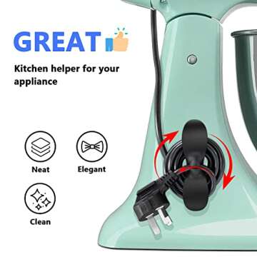 Wire Cord Organizer for Appliances, Yoelike Cord Wrap Holder Stick On Cooker Accessories for Mixer, ...