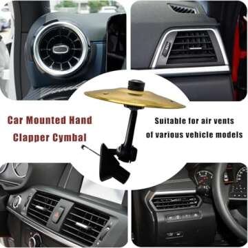 2PCS Car Cymbal Air Vent - Easy Clip-On Mini Cymbals for Music Lovers (Gold)