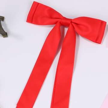 Chic Satin Bow Hair Clips - Elegant Silk Hair Accessories for Women