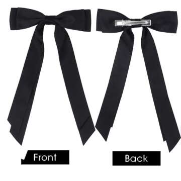 Stylish Satin Bow Hair Clips for Women with Long Tail