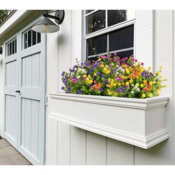 RECUTMS Artificial Flowers, Fake Outdoor UV Resistant Plants Artificial Lotus Flowers Eucalyptus Greenery Shrubs Bridal Wedding Bouquet for Home Garden Party Wedding Decoration 8 Bundles (White)