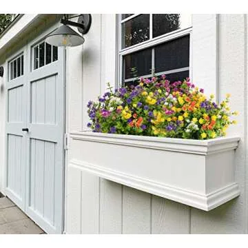 RECUTMS Artificial Flowers, Fake Outdoor UV Resistant Plants Artificial Lotus Flowers Eucalyptus Greenery Shrubs Bridal Wedding Bouquet for Home Garden Party Wedding Decoration 8 Bundles (White)