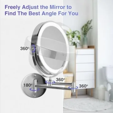 GREENFROM 8.5" Wall Mounted Makeup Mirror with LED Lighting