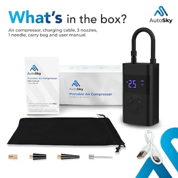 AutoSky Portable Air Compressor with Digital Pressure Gauge