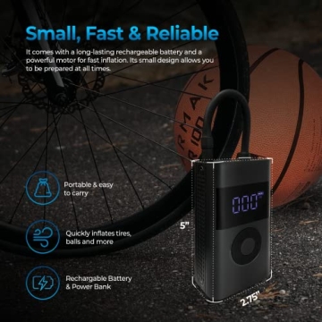 AutoSky Portable Air Compressor with Digital Pressure Gauge