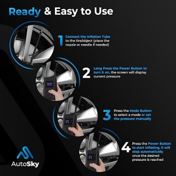 AutoSky Portable Air Compressor with Digital Pressure Gauge