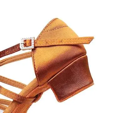 Rosefinch Girls' Dance Shoes Heel 1.3" Latin Salsa Practise Dancing Shoes for Dancing Salsa Latin Tango Girl Social Dance Beginner Brown 3US