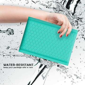 Waterproof Yens Bubble Mailers 4x8 - 50 Pack Teal
